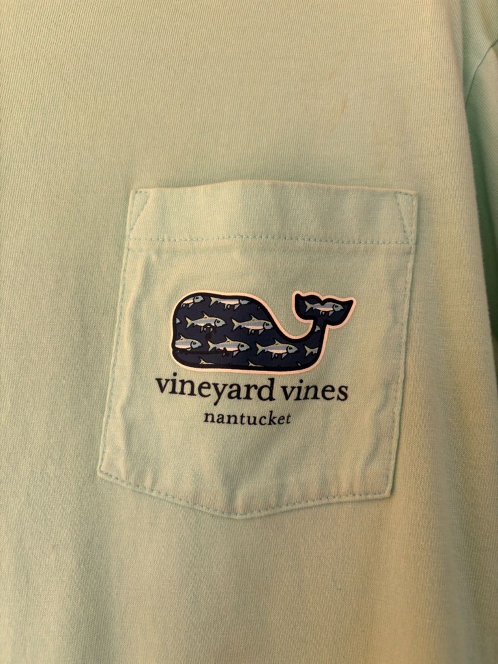 Vineyard Vines Men’s Long-Sleeve Pocket Tee - Mint Aqua - Picture 2 of 4